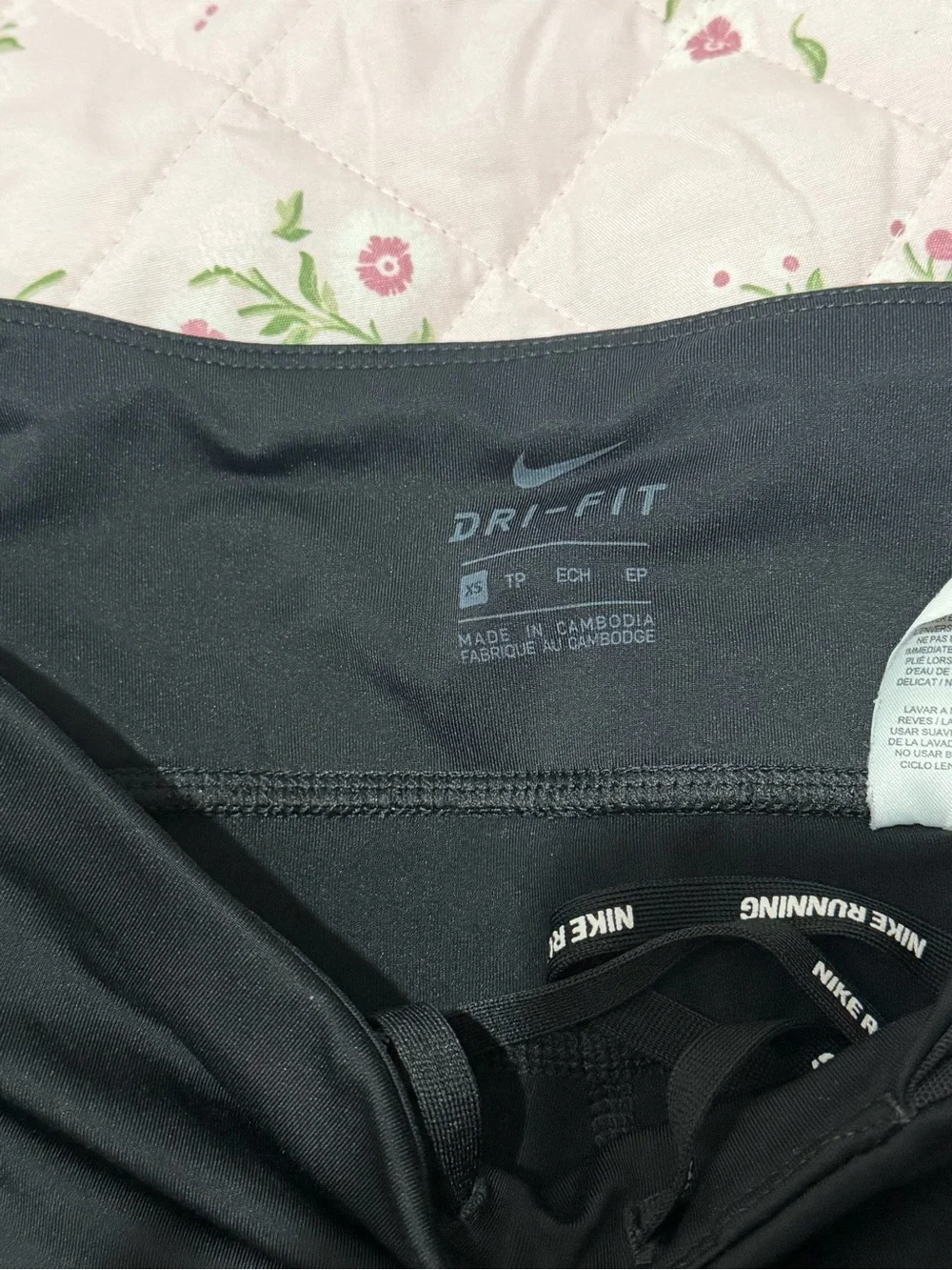 Nike Black Dri-FIT Running Leggings with Reflective Logo